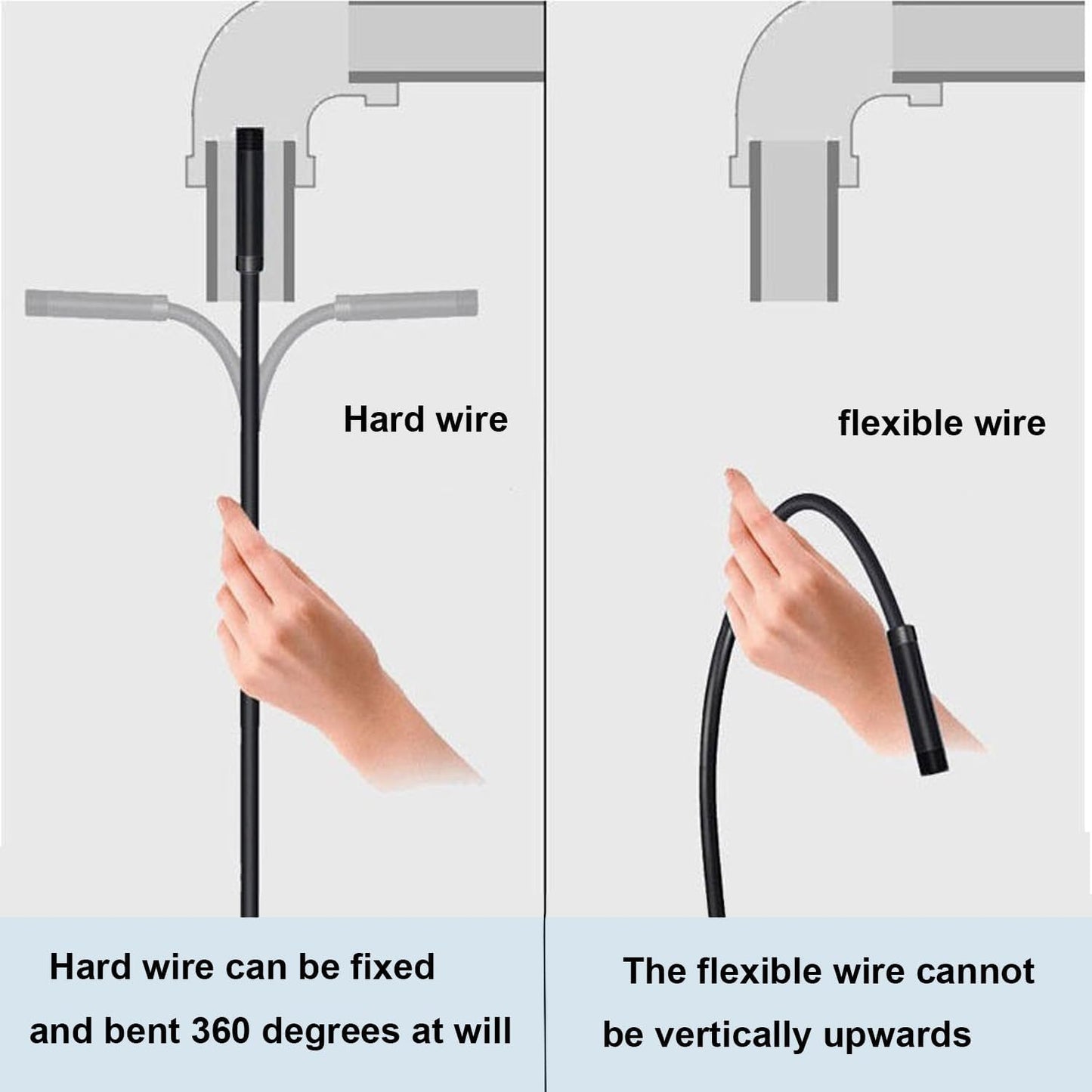 Endoscope Camera with Light, 1920P HD Borescope with 8 Adjustable LED Lights, Endoscope with 16.4Ft Semi-Rigid Snake Cable, 8Mm IP67 Waterproof Inspection Camera,Supports Ios System, Not for Android